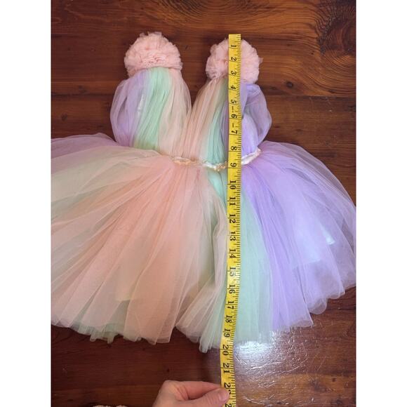 Baby Girls Tulle pom pom Unicorn Birthday Party Dress Size 1 Year - Picture 7 of 16